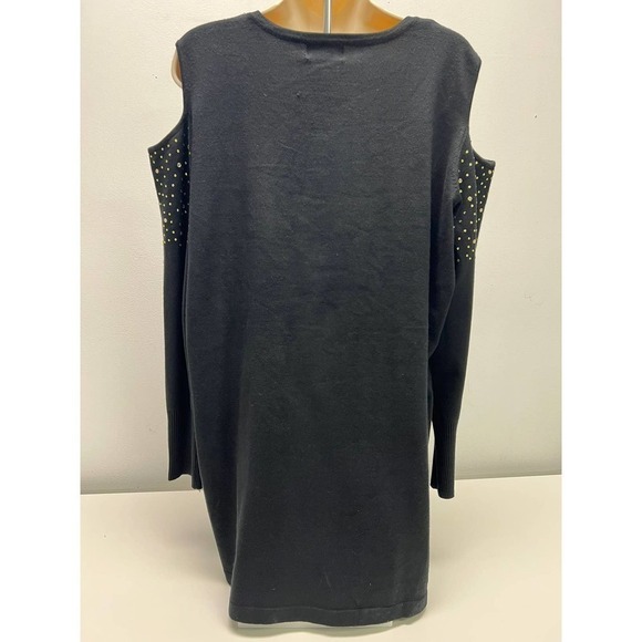 Women's Blouse / Sweater  Questions Gray Size 2X - Cold Shoulder Long Sleeves. - Picture 2 of 6